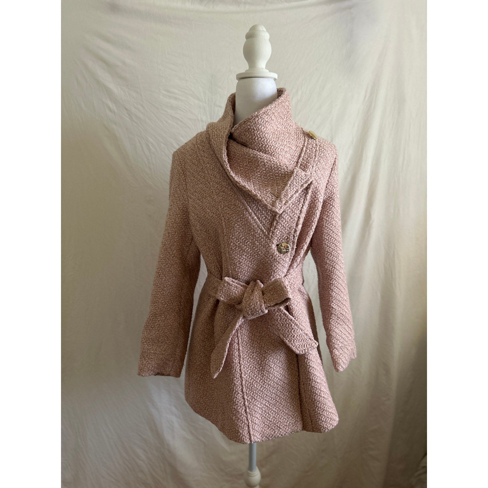 INC International Concepts Pink Belted Coat