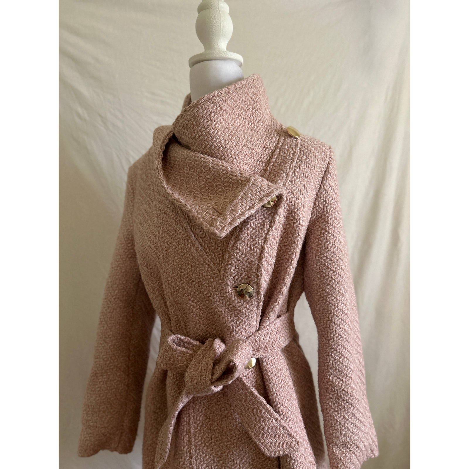 INC International Concepts Pink Belted Coat