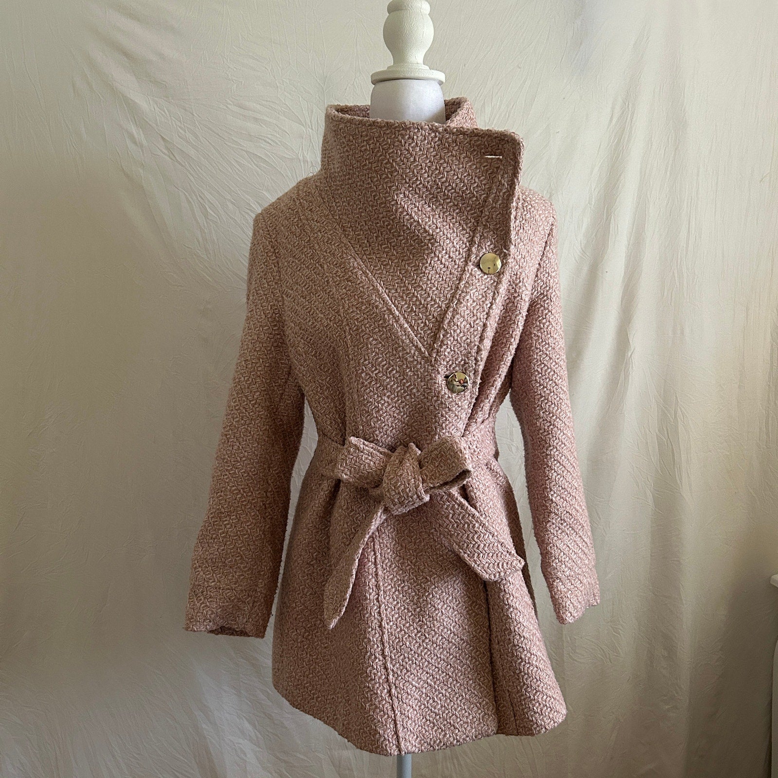INC International Concepts Pink Belted Coat