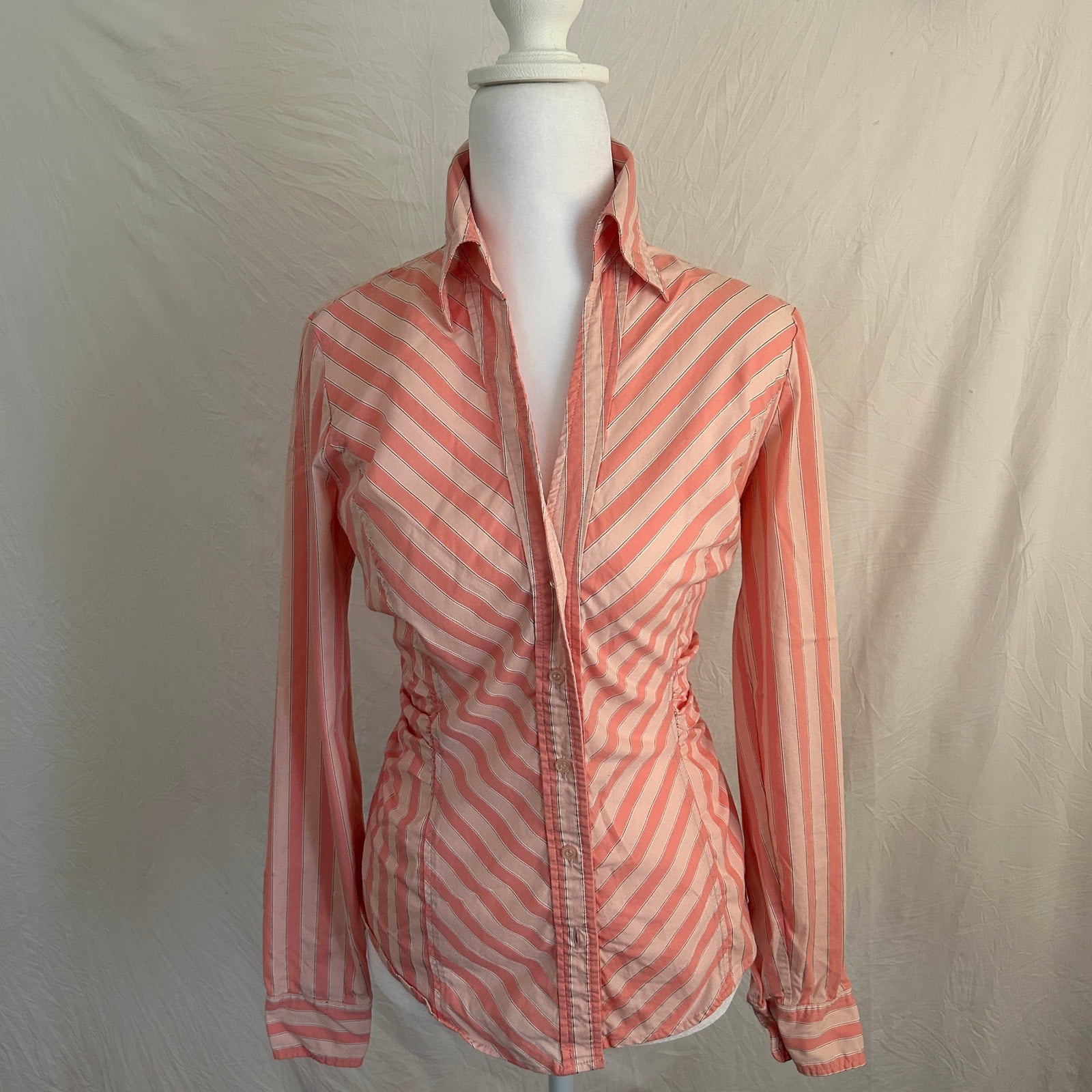 NY & Company pink button-up top